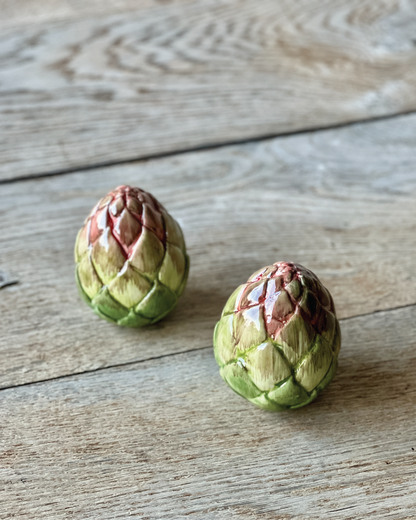 Hand Painted Ceramic Salt and Pepper Shakers