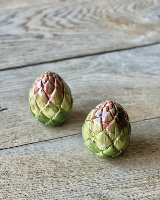 Hand Painted Ceramic Salt and Pepper Shakers