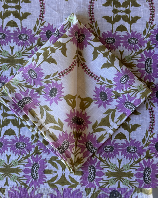 Lilac Blossom Flower Table Linen Collection