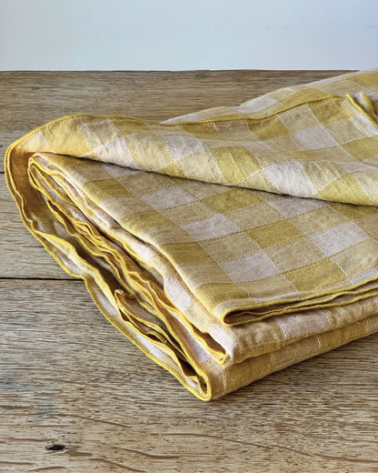 Maison de Vacances Bourdon Vintage Vichy Linen Tablecloths