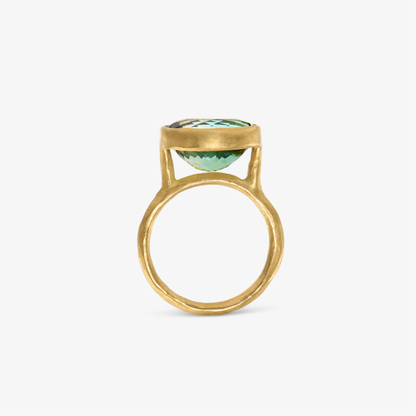 Faceted Green Tourmaline Ring