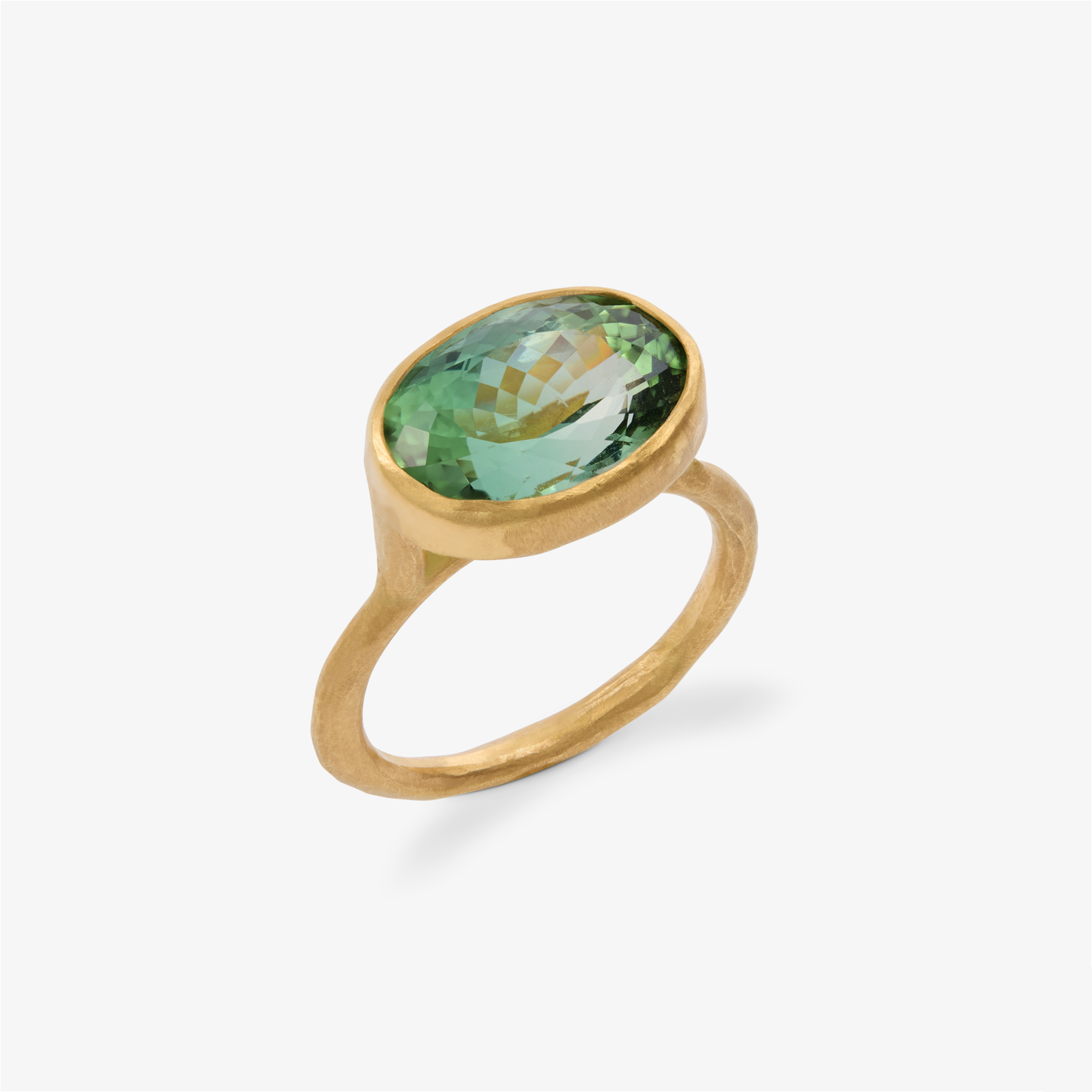 Faceted Green Tourmaline Ring