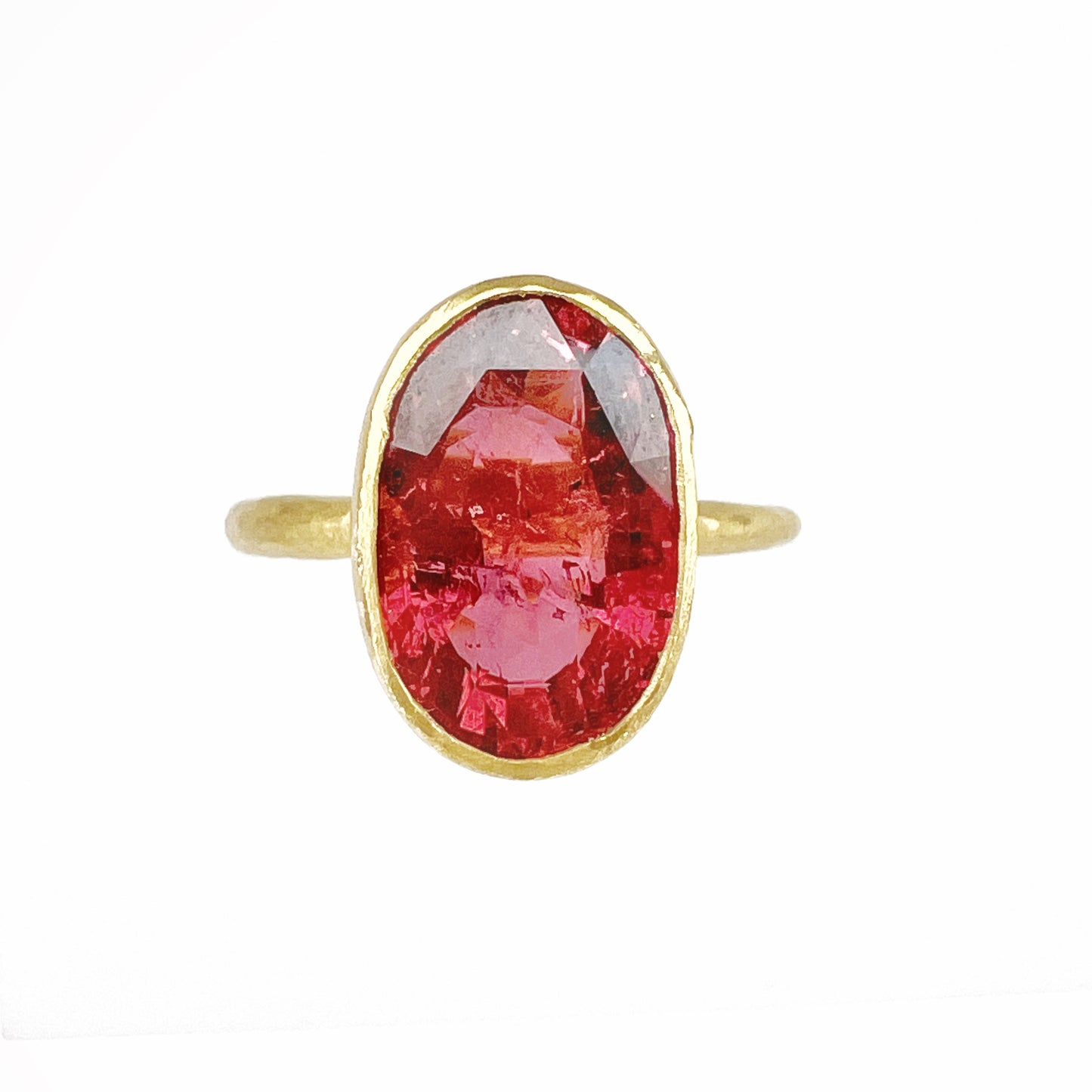 Oval Pink Tourmaline Ring