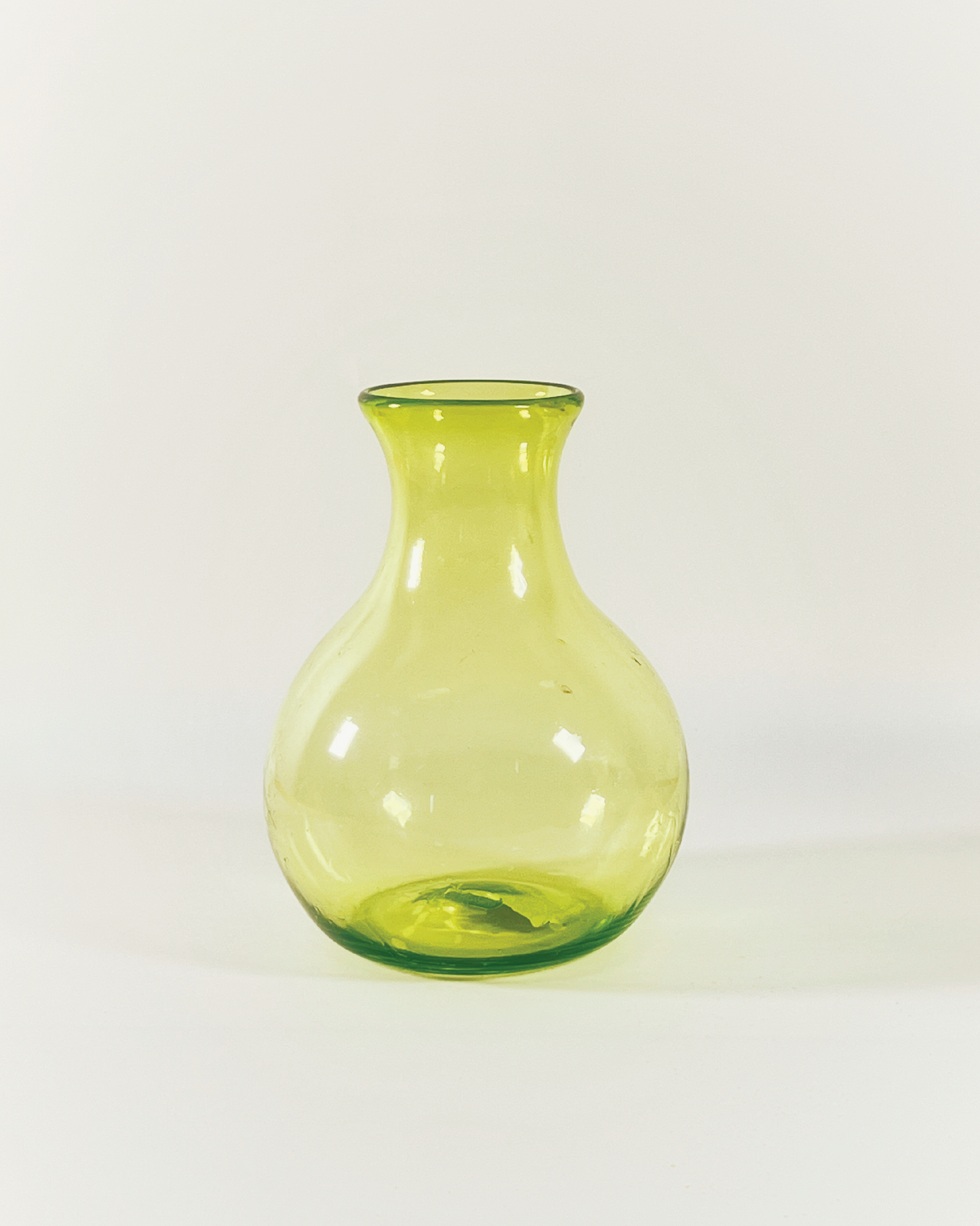 Michael Anchin Transparent Apple Green Glass Vase