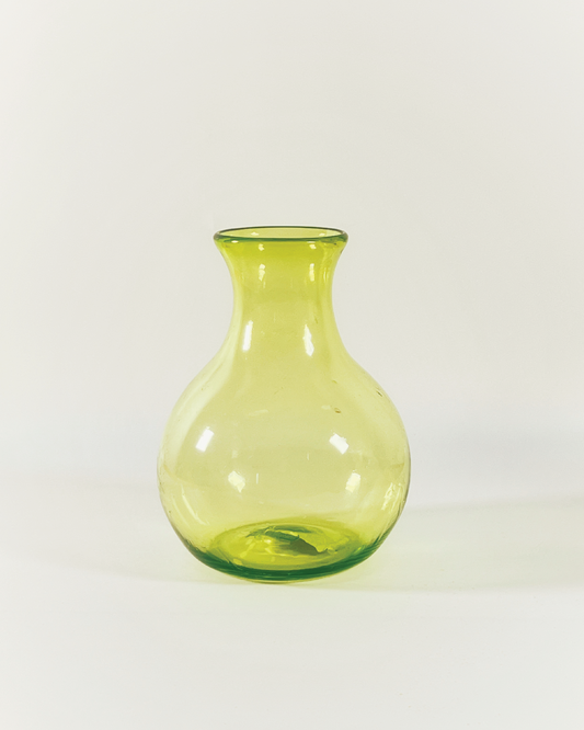 Michael Anchin Transparent Apple Green Glass Vase
