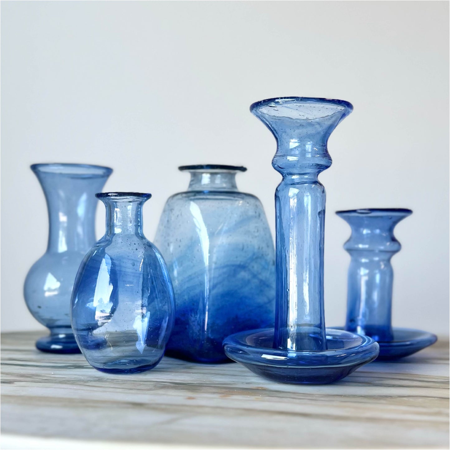 Parisian Hand Blown Glass Vases