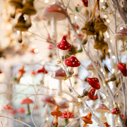 Polka Dot Mushroom Ornament Set