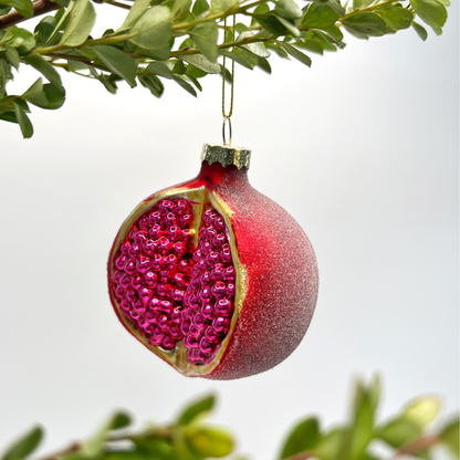 Frosty Pomegranate Ornament Set