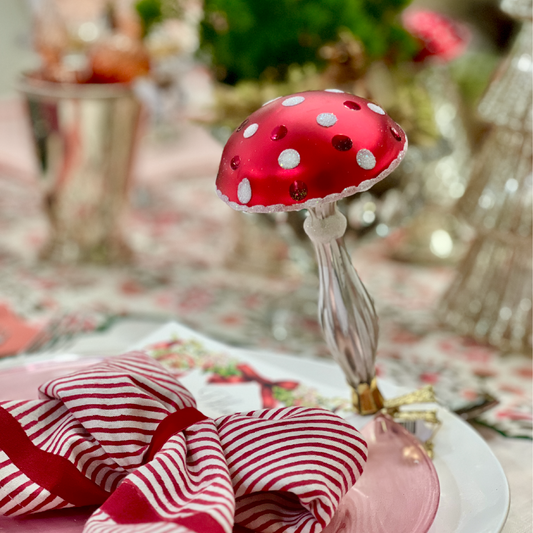 Red & Silver Toadstool Clip Ornament