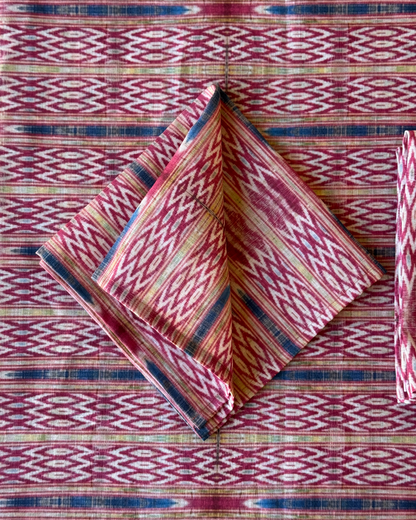 Rhubarb Ikat Table Linen Collection
