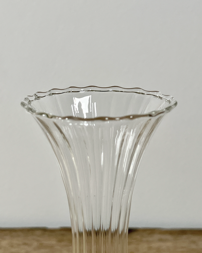 Set of 3 Petite Fluted Glass Vases