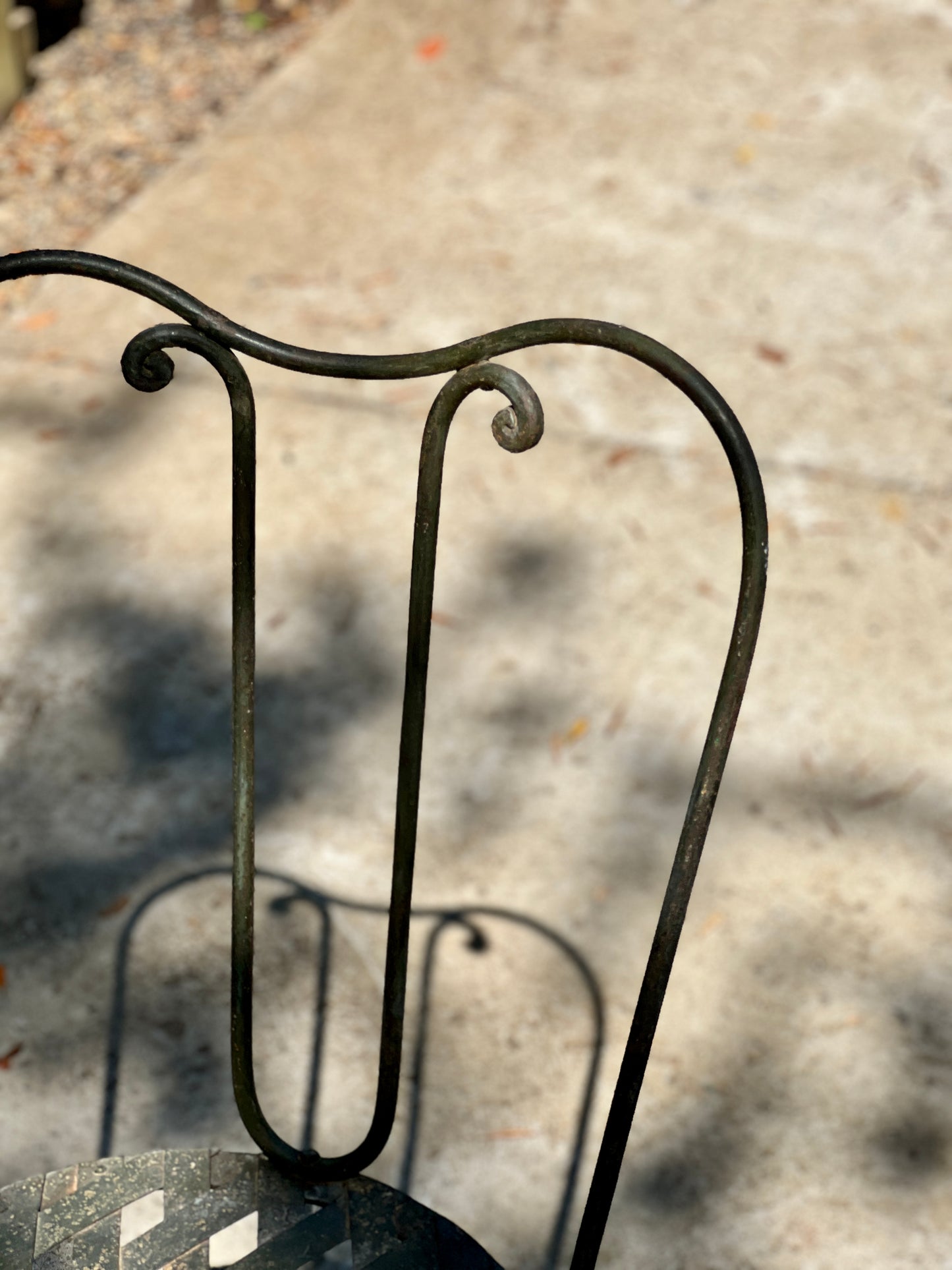 Set of 6 Vintage French Verdant Bistro Chairs with Lattice Seats