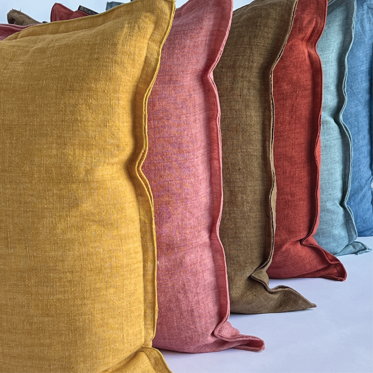 Solid Linen Double Flange Pillows