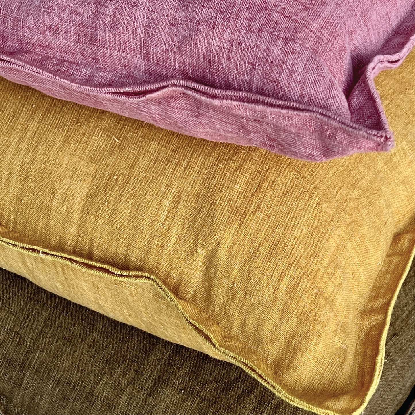 Solid Linen Double Flange Pillows