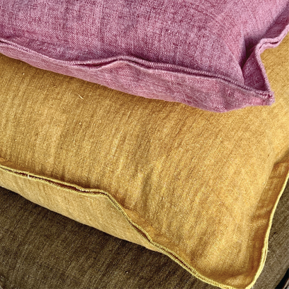 Solid Linen Double Flange Pillows