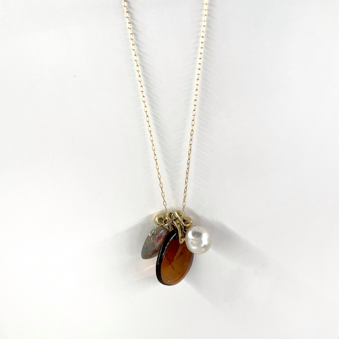 Ten Thousand Things Opal, Tourmaline, and Keshi Pearl Charm Necklace - FINAL SALE