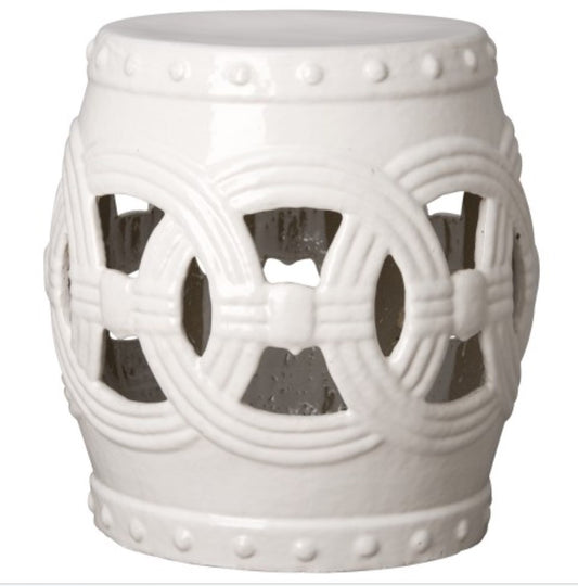 Elizabeth Stuart Outdoor Accent Table Lg Eternity Stool White