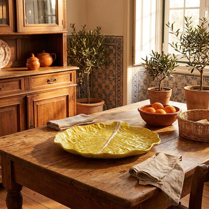 Vintage Secla Portugal Yellow Cabbage Platter