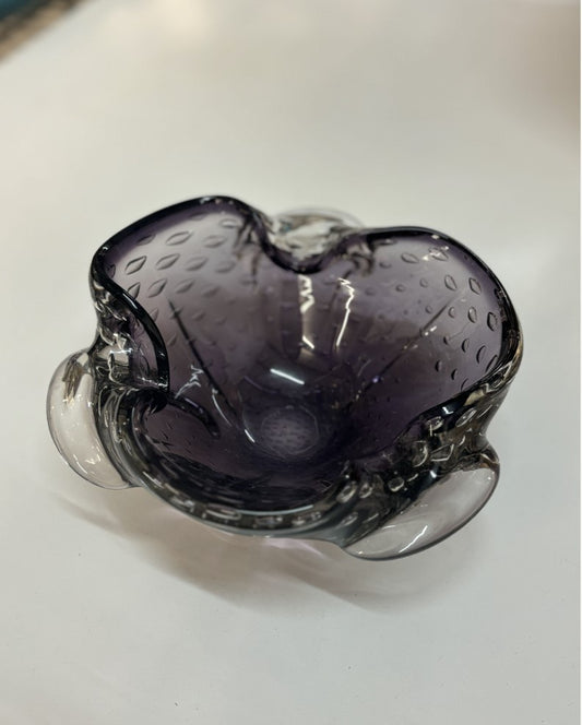 c. 1950s Italian Amethyst Murano Glass Bowl