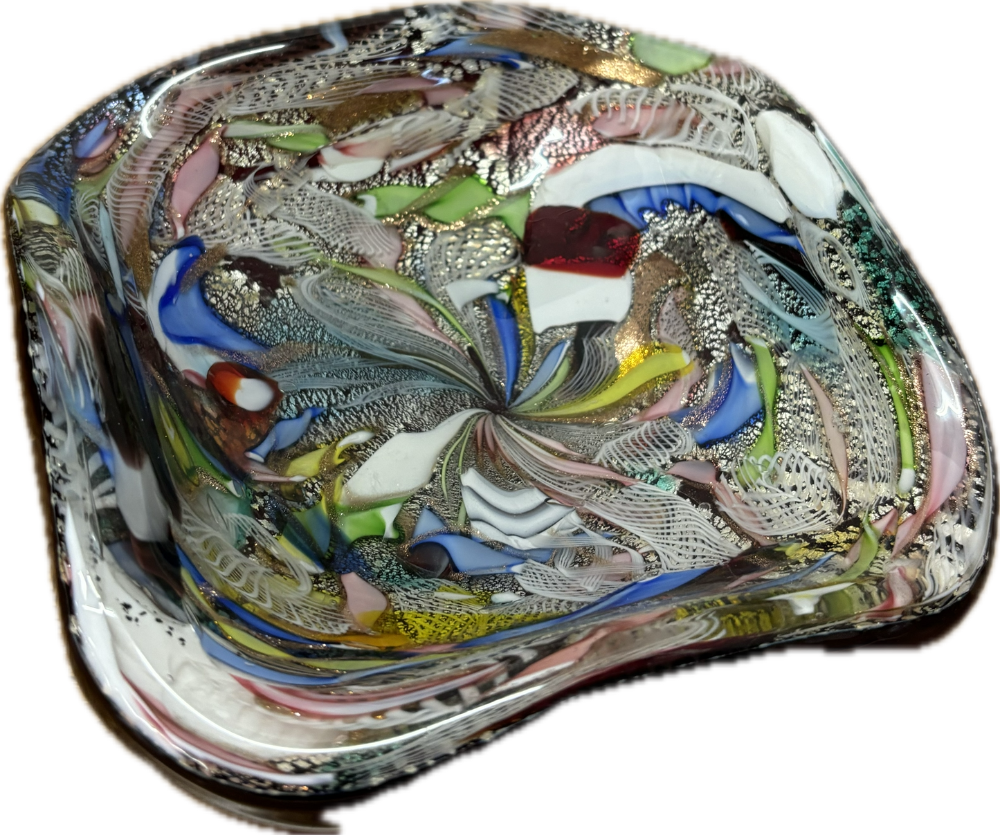 Italian Murano Glass Arte Vetraria Multicolored Glass Bowl, c. 1950s