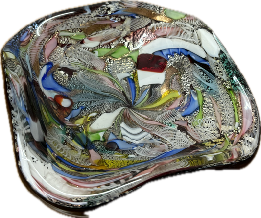 Italian Murano Glass Arte Vetraria Multicolored Glass Bowl, c. 1950s