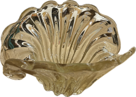 Large Barovier & Toso Style Murano Glass Clamshell