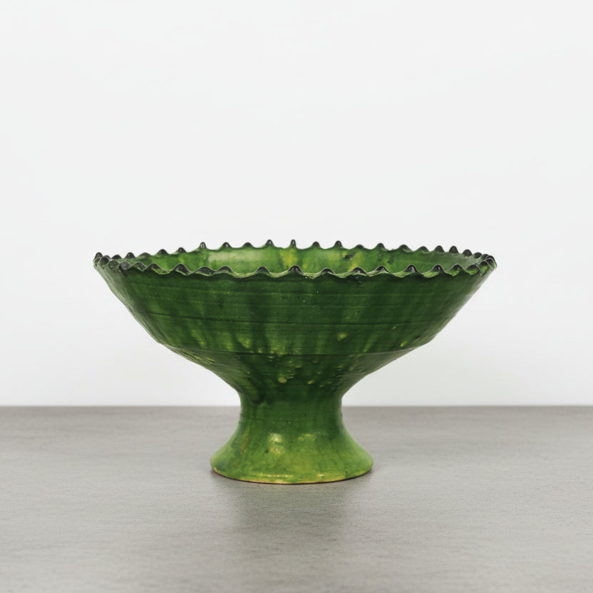Vintage Tamegroute Pedestal Fruit Bowl