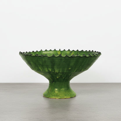 Vintage Tamegroute Pedestal Fruit Bowl