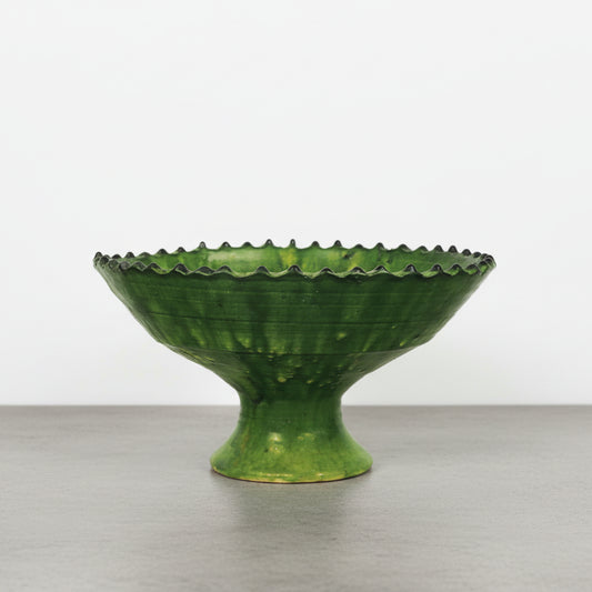 Vintage Tamegroute Pedestal Fruit Bowl