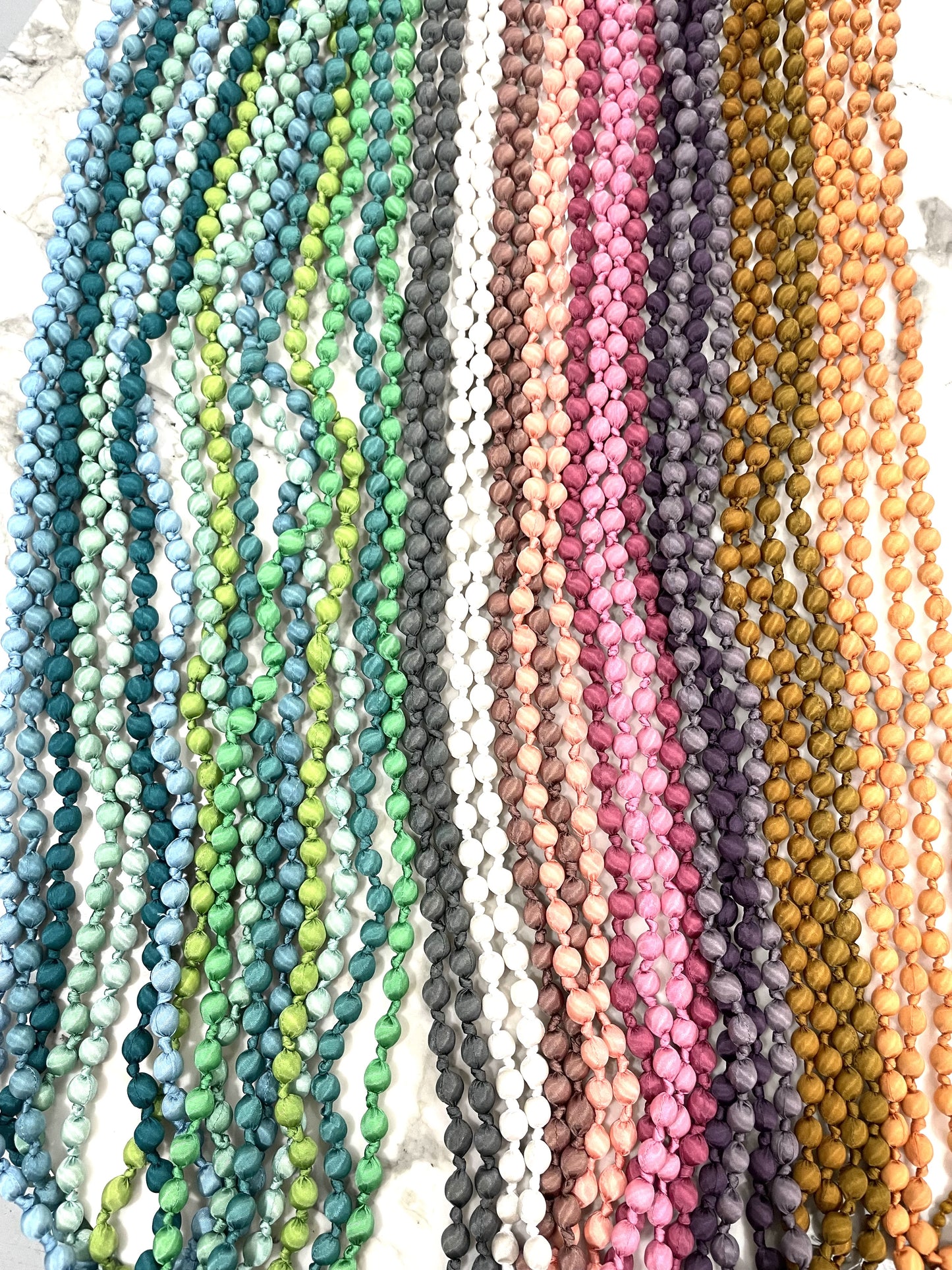 Silk Wrapped Beaded Necklace