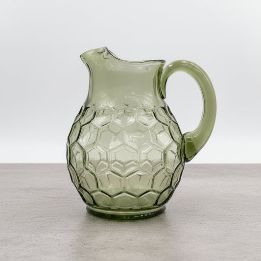 Curated by MFaith Tabletop Accessory Vintage Green Reverse Dot Water Pitcher