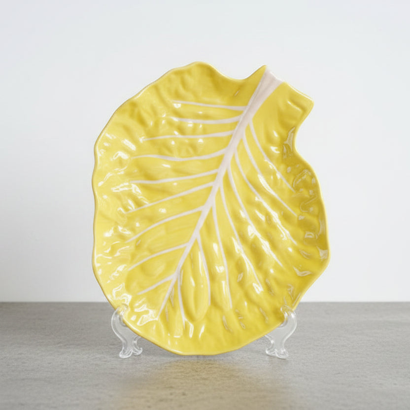 Curated by MFaith Dinnerware Vintage Secla Portugal Yellow Cabbage Platter