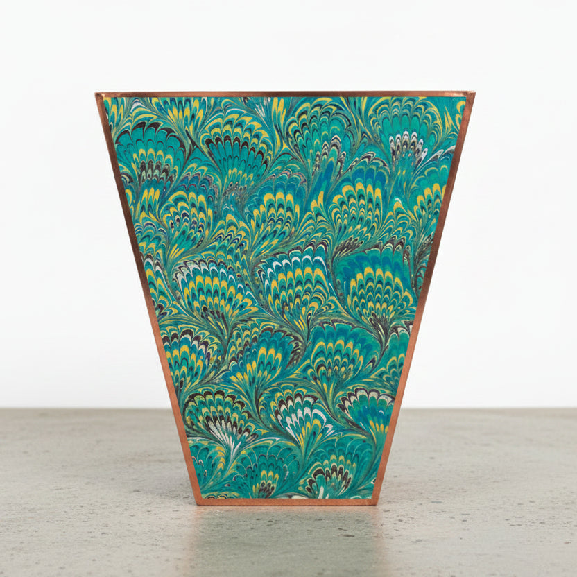 Curated by MFaith Bath Accessory Marble Paper Wastebasket