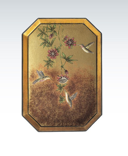 Octagonal Flora Hand Painted Iron Tray