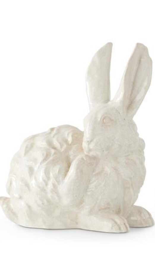 White Glazed Terracotta Bunny