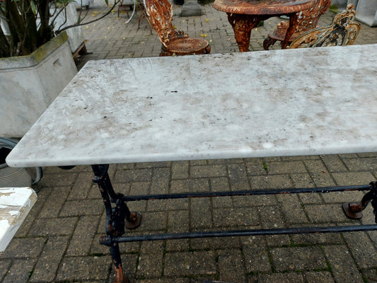 Vintage Marble Top Rectangular Bistro Table