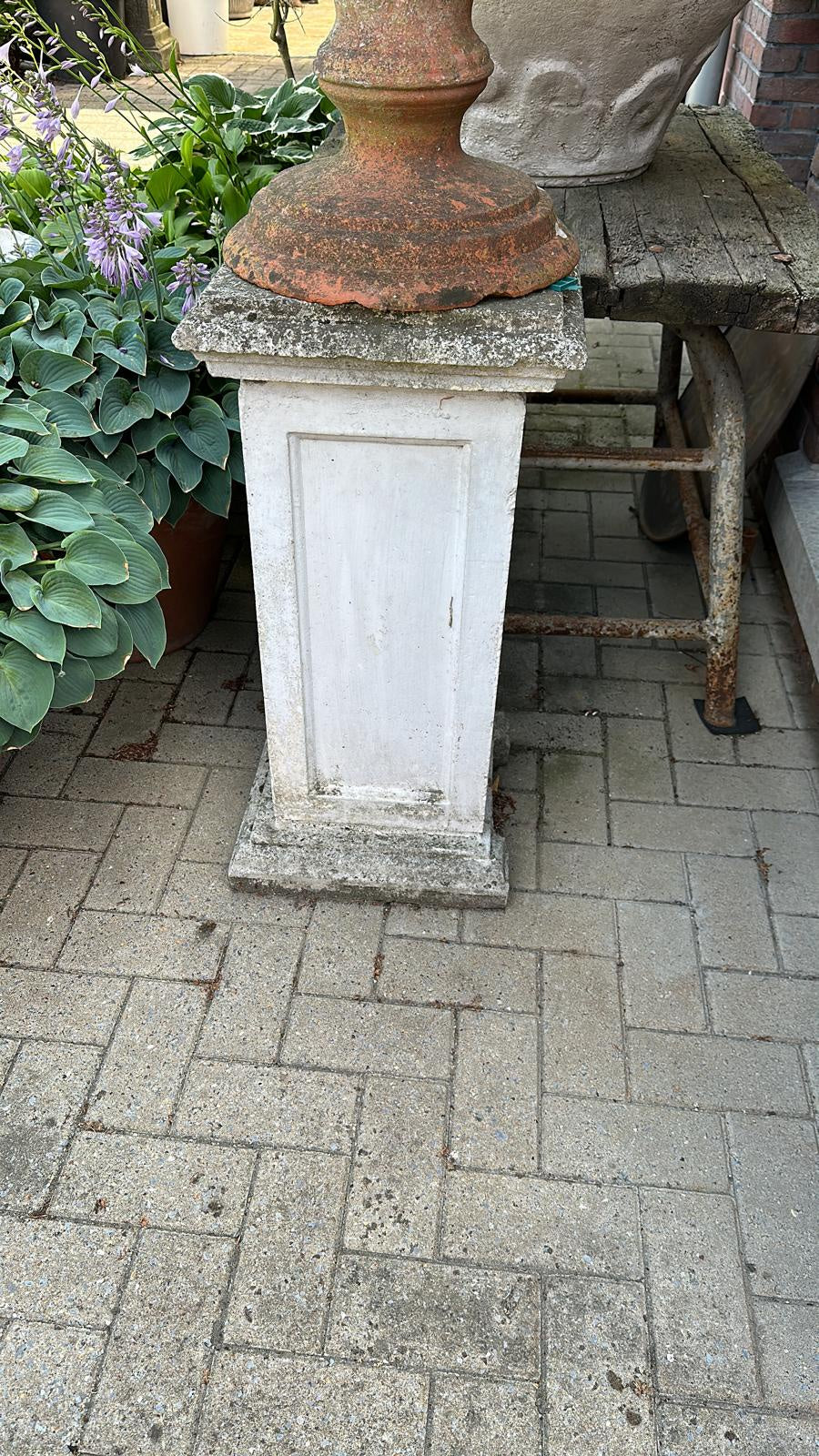Vintage French Traditional Cast Stone Pillar