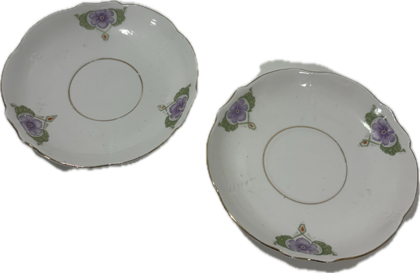 Pair of Vintage Porcelain Floral Art Noveau Plates