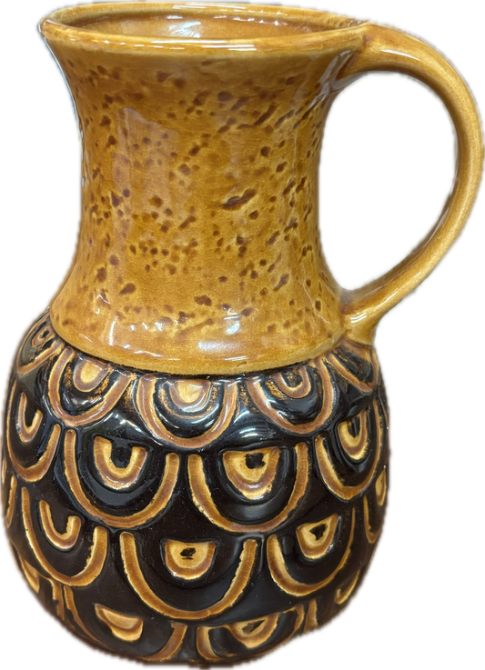 Vintage MidCentury Honey Handle Vase Signed Jasba