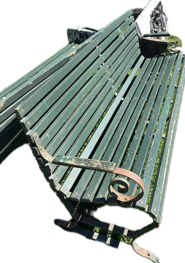 Vintage Green Garden Bench from Belmont Park Racetrack