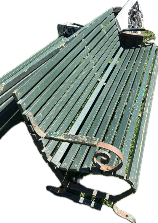 Vintage Green Garden Bench from Belmont Park Racetrack