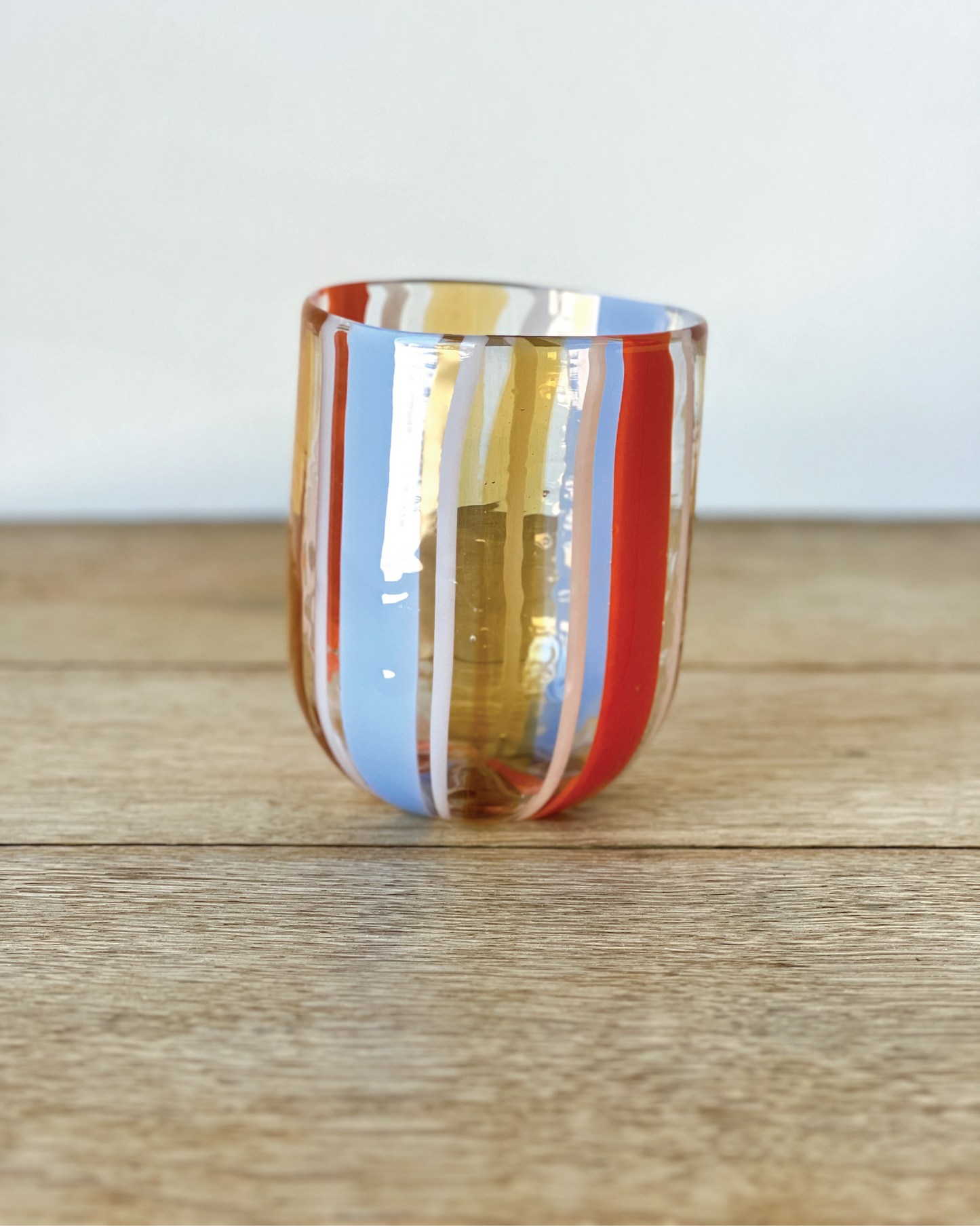 Opaque Murano Cane Glass Tumbler