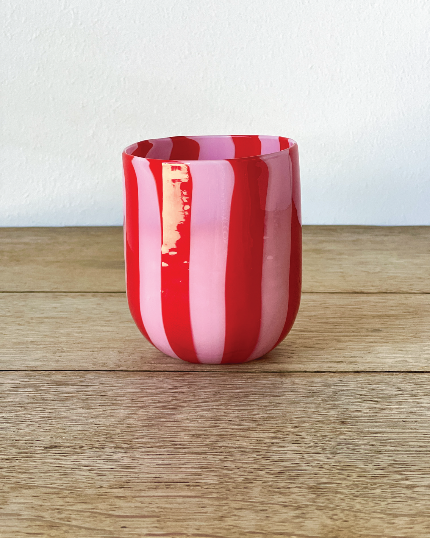 Opaque Murano Cane Glass Tumbler