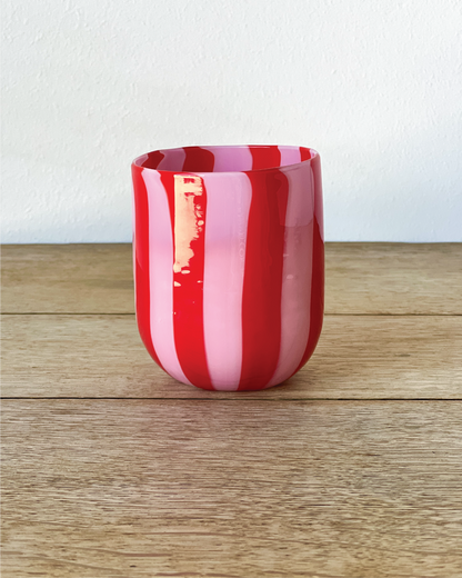 Opaque Murano Cane Glass Tumbler