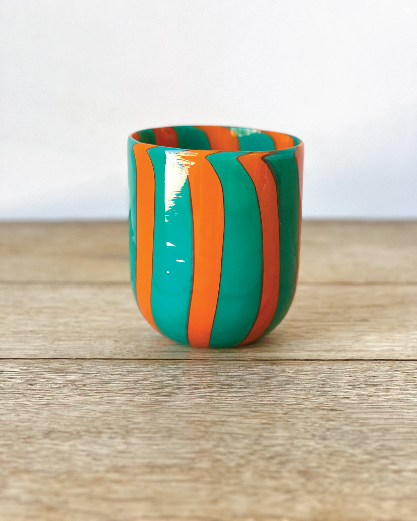 Opaque Murano Cane Glass Tumbler