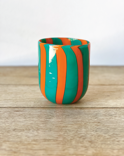 Opaque Murano Cane Glass Tumbler