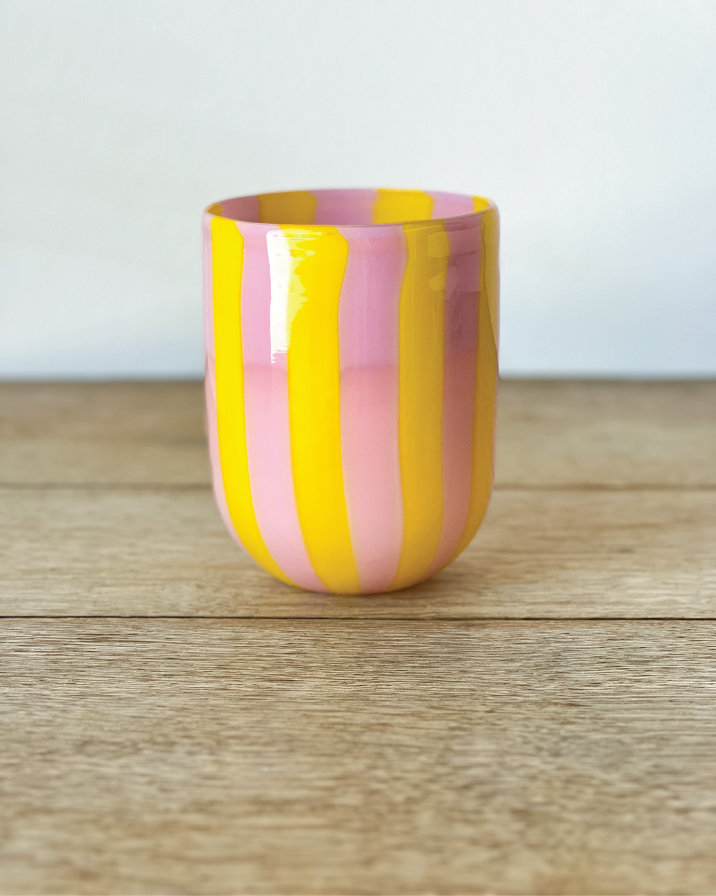 Opaque Murano Cane Glass Tumbler