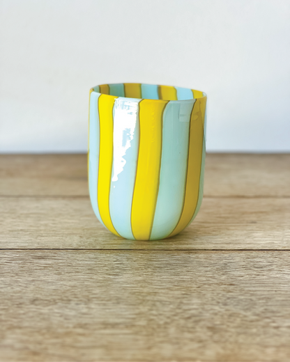 Opaque Murano Cane Glass Tumbler