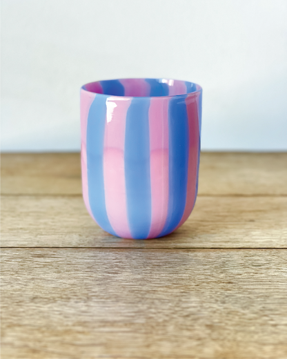 Opaque Murano Cane Glass Tumbler