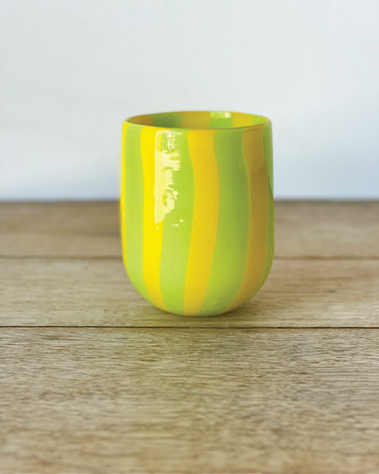 Opaque Murano Cane Glass Tumbler
